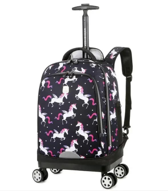 Girl Large capacity wheeled rucksack with spinner wheels Children travel trolley bag wheeled backpack for school bag with wheels