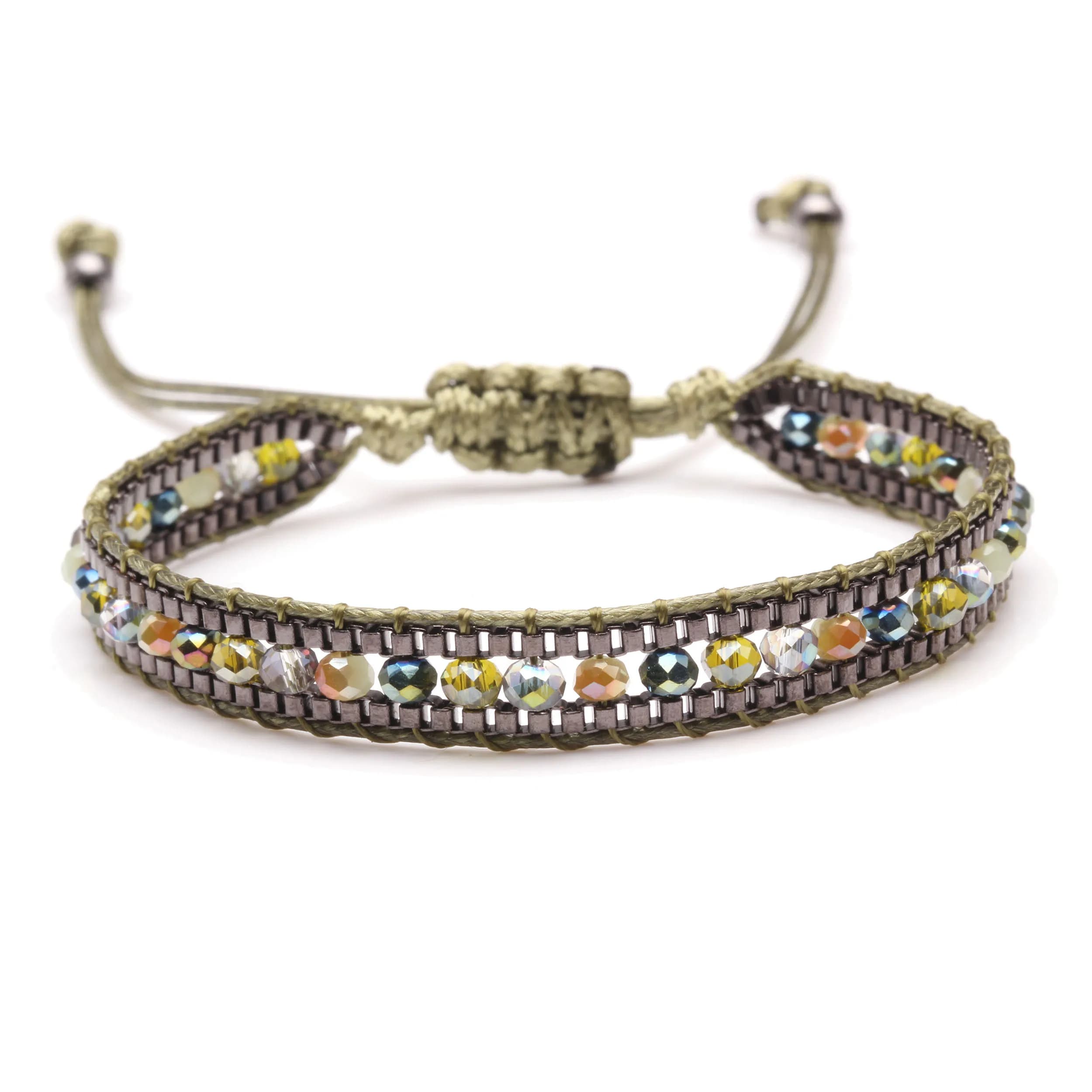 Boho Cristallo sfaccettato multicolore Giappone Miyuki Perline di vetro Bracciale intrecciato Donna Uomo Boho Regalo di gioielli di moda chic fatti a mano