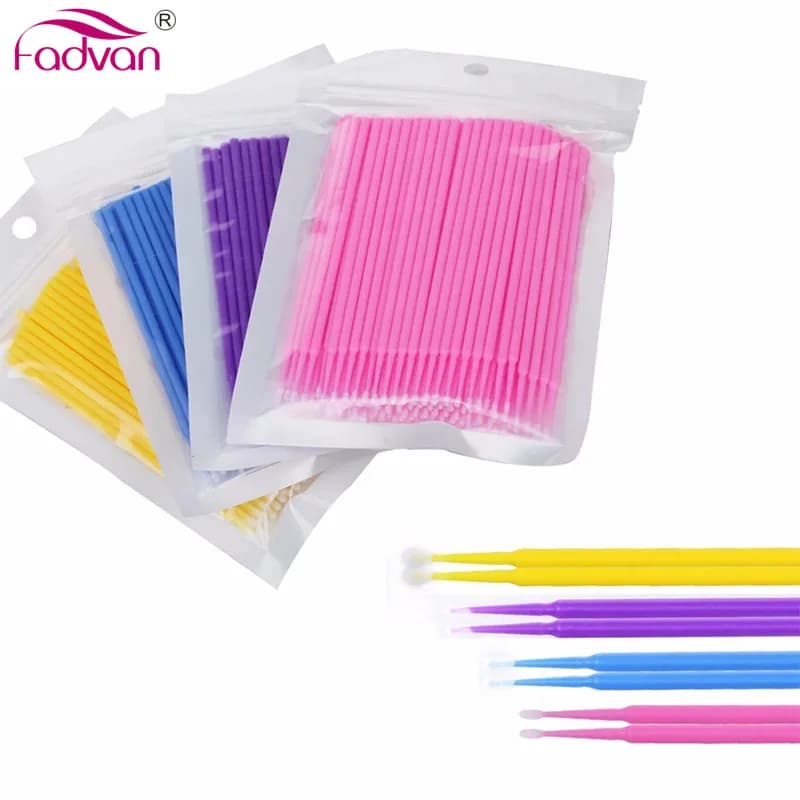 FADVAN 100 Pieces/lottp Disposable Makeup Brushes Micro Eyelash Brush Individual Eyelash Extension Tools Applicators Mascara Brush