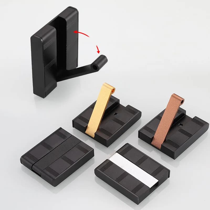 Decorazioni per la casa in alluminio Gancio appendiabiti pieghevole senza chiodi Corridoio Porta camera da letto Cappello Appendiabiti Appendiabiti Cucina Toilette Staffa da parete Ganci