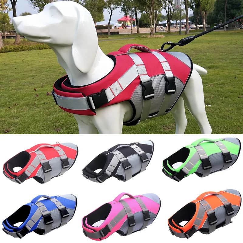 Giubbotto di salvataggio estivo per cani di piccola taglia per cani di taglia media giubbotto di salvataggio riflettente per animali domestici costume da bagno abbigliamento Bulldog francese