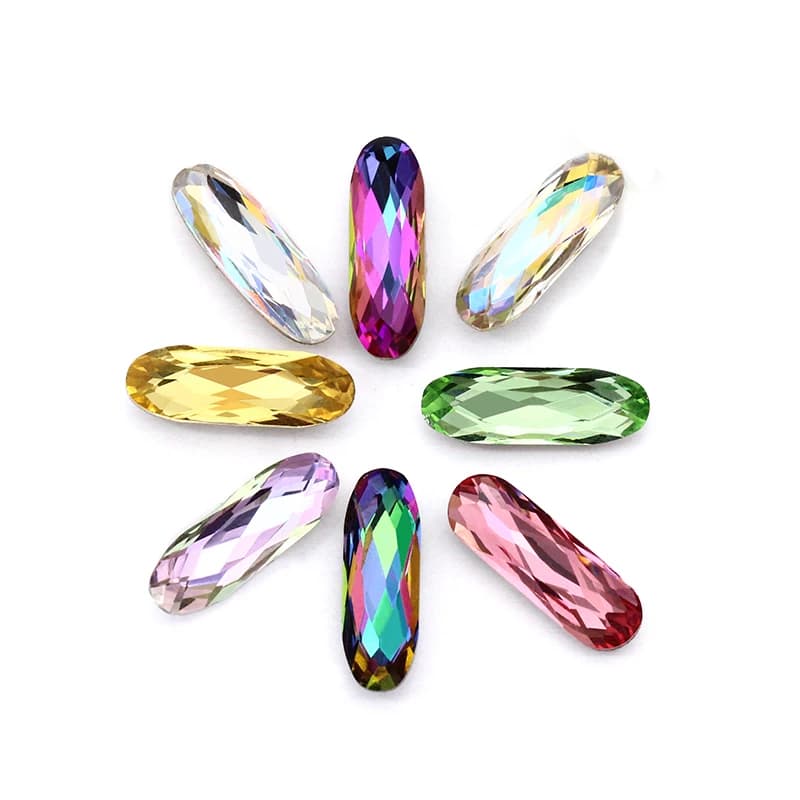 5x15mm Rettangolo Pointback Pietra di Fantasia Per Abbigliamento Borse Scarpe Da Donna Decorazione di Strass FAI DA TE di Arte di Pietra In Pietra
