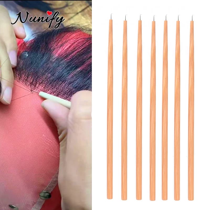 Nunify Ago di ventilazione per kit parrucca in pizzo Porta aghi per parrucca e ago insieme per realizzare parrucche Strumenti per capelli con ago all'uncinetto