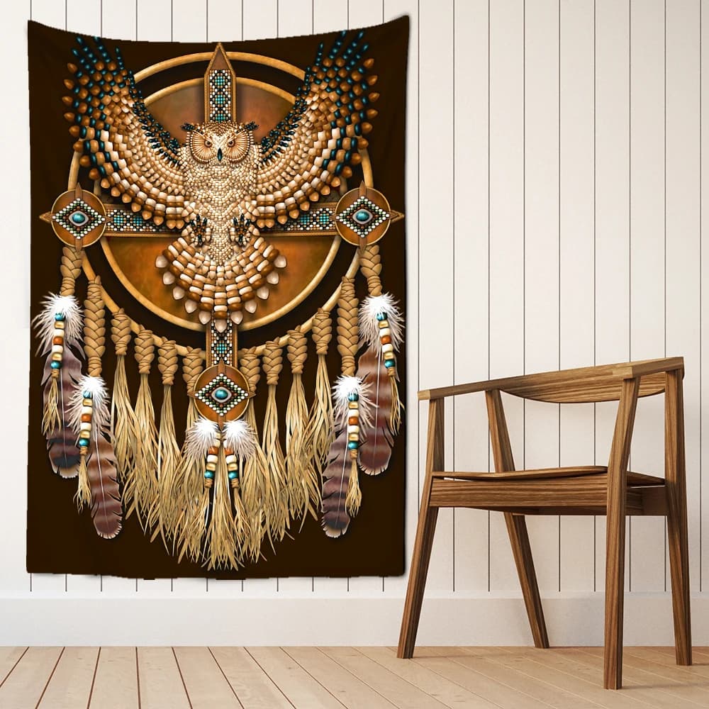 Gufo Windbell Tapestry Wall Hanging Magical psychedelic Bohemian Art TAPIZ Sleeping Sheet Home Decorations