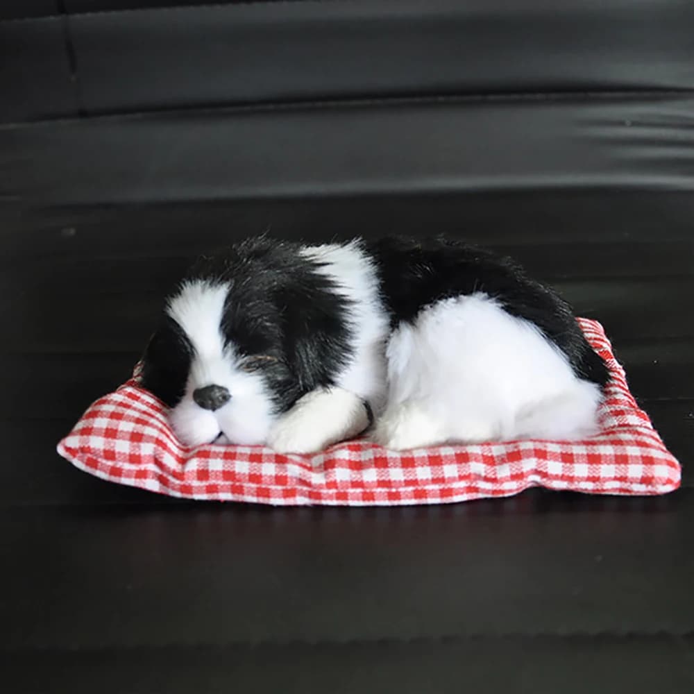 Cani di peluche in ABS Decorazione per auto Simulazione Giocattolo per cani addormentati Ornamento per cruscotto automobilistico Accessori per auto carini