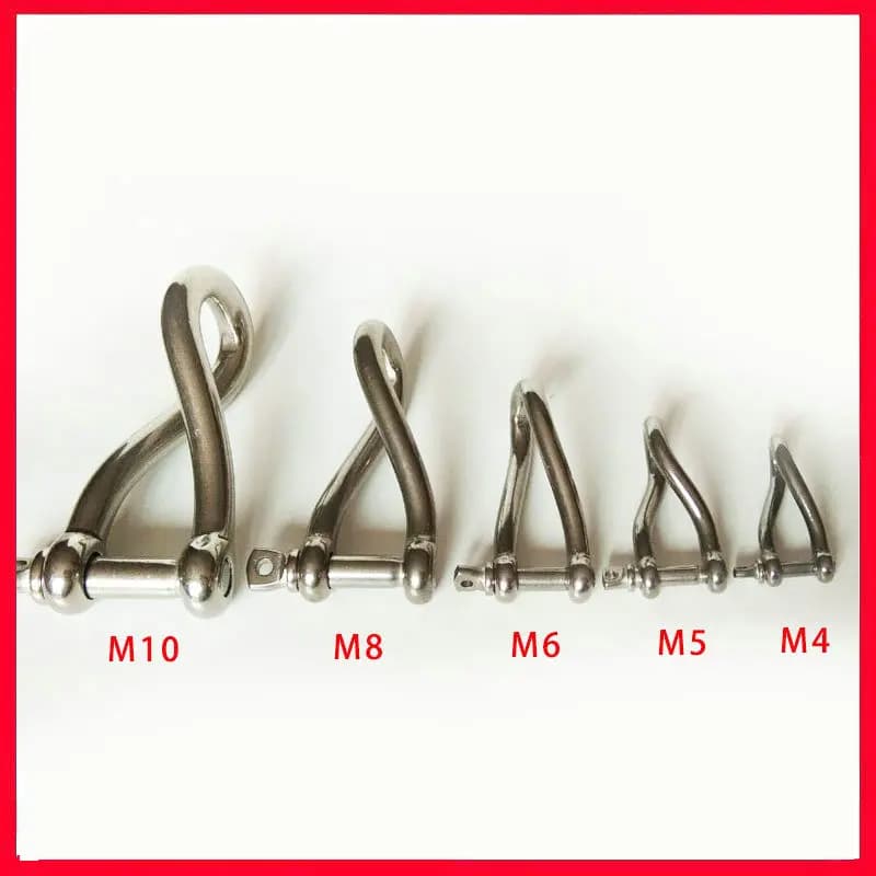 HQ 5PCS Torsione grillo con perno a vite in acciaio inox AISI 316 contorto grillo marine grade barche hardware rigging hardware 4-10mm