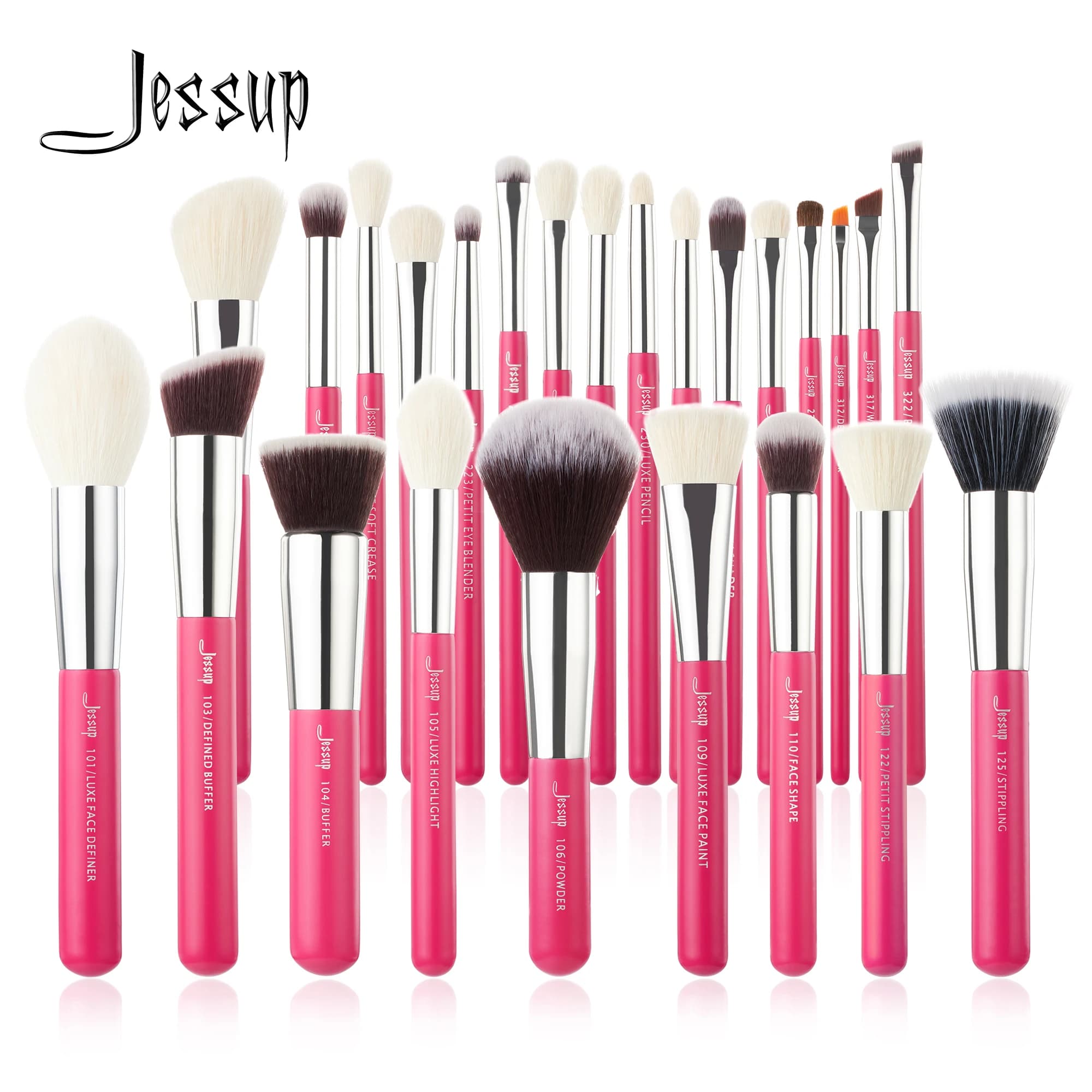 Jessup Makeup Brush Set, 25 Pieces Professional Makeup Brush, Natural Synthetic Dust Shade T195