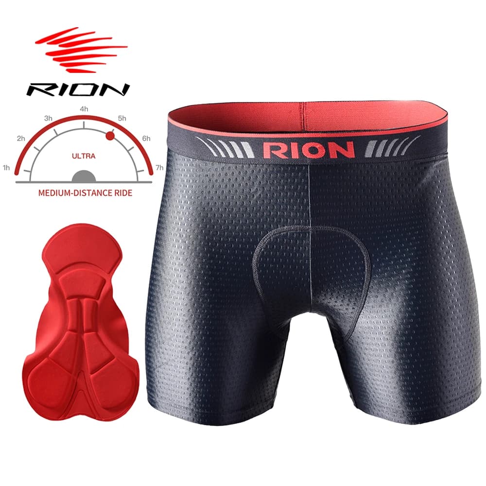 RION Man Cycling Bicycle Intimo Men's Shorts Collant Biker Biker Bike Gym Mutande with Padded Pro Male MTB Mountain Ride