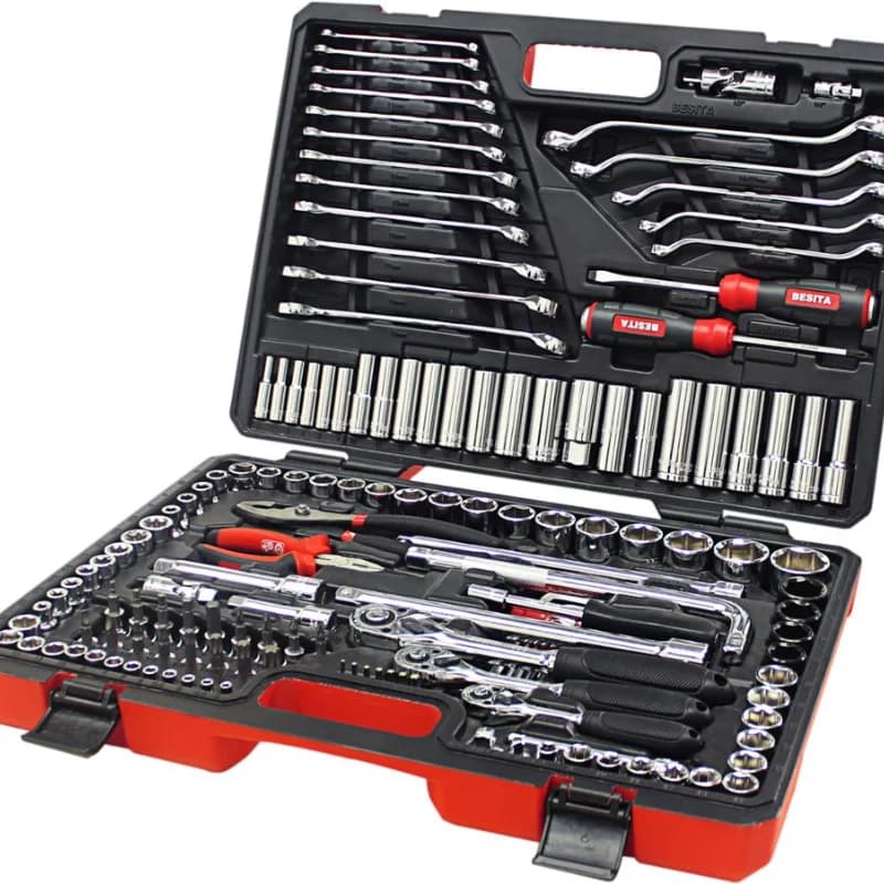 150PCS Kit Car Repair Sockets Set Hand Tool Sets Combination Socket Wrench Set with Plastic Toolbox