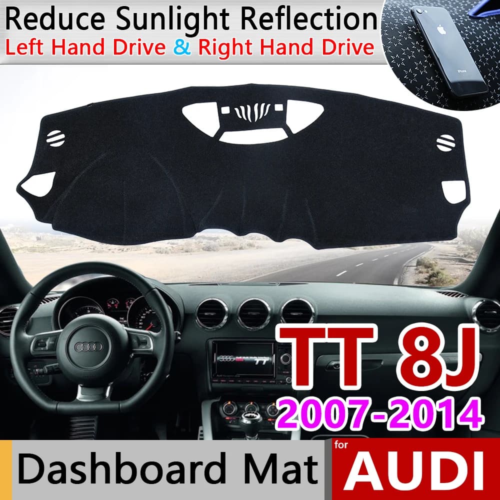 Per Audi TT 8J 2007 ~ 2014 MK2 Tappetini anti scivolo Cruscotto Rilievo Copertura Parasole Dash Zerbino Tappeto Accessori S-line 2008 2009 2010 TTS Tappetini
