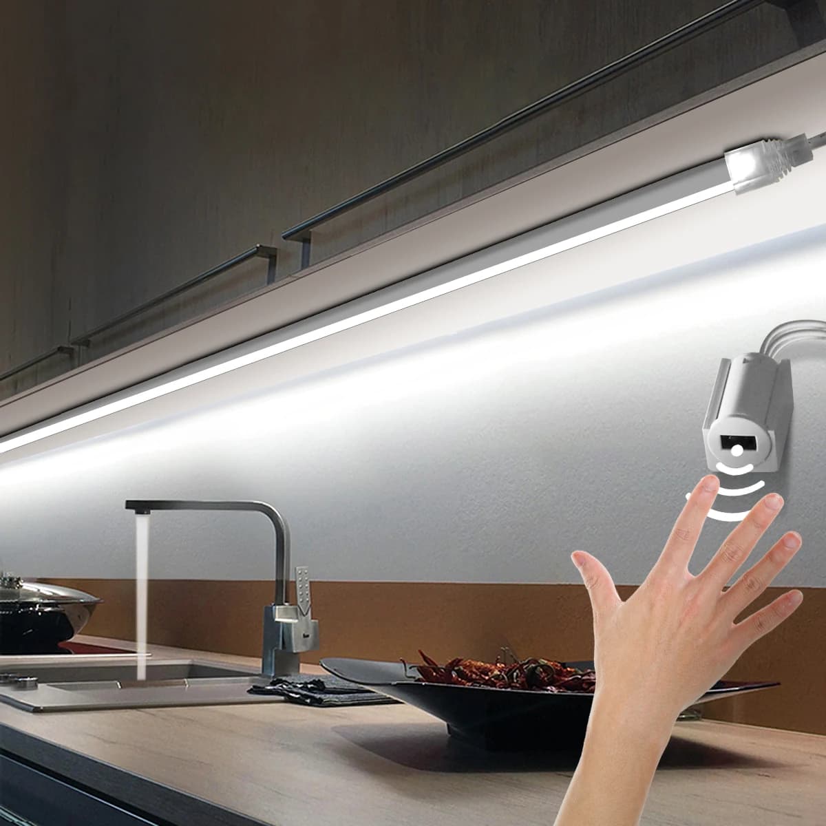 Smart Hand Sweep luci al Neon LED Cabinet lampada da cucina sensore di movimento impermeabile per armadio armadio decorazione natalizia fai da te