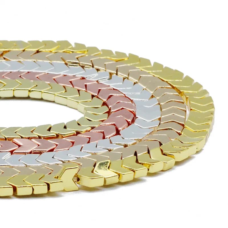 BTFBES Color oro frecce forma della testa ematite pietra naturale Charm Spacer perline allentate per gioielli che fanno accessori per bracciali fai da te