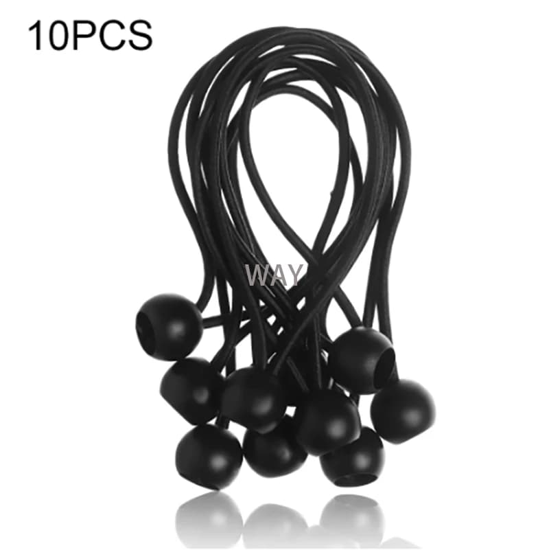 10PCS Palla Nera Bungee Pack Shock Elastico Tie Loop Cavo di Fissaggio Fissaggio Rimorchio Corde Fibbia Zaino Accessori All'aperto Strumento
