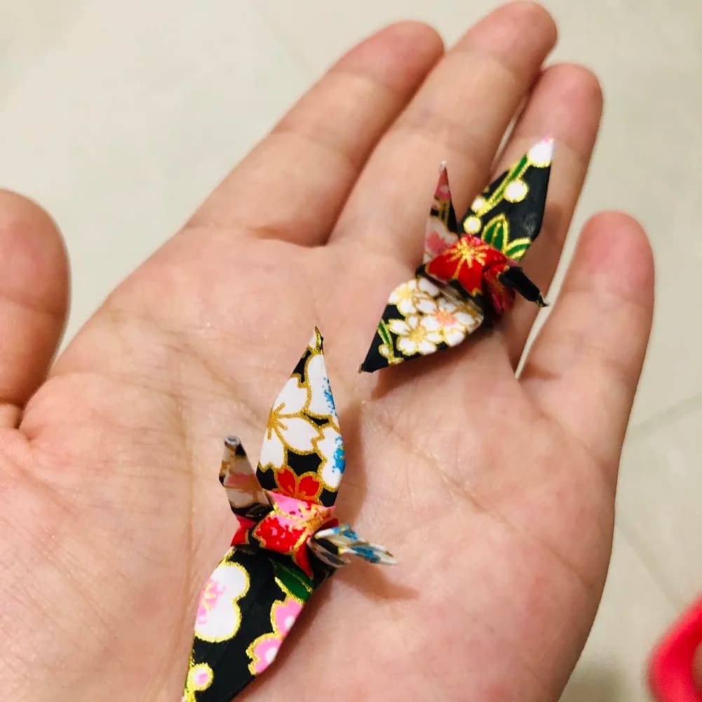 100PCS Premade Origami Cranes 4.5CM Supermini Finished Washi Paper Doves Birds DIY Mother's Day Creative Gift Home Decorations