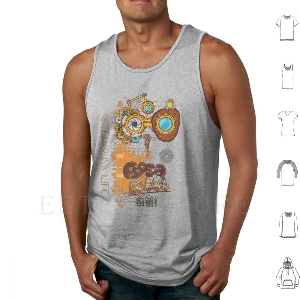 Steampunk Life Tank Tops Vest Cotton Steampunk Life Steampunk Train Steampunk Cosplay Goth Fantasy Steampunk Girl Steampunks