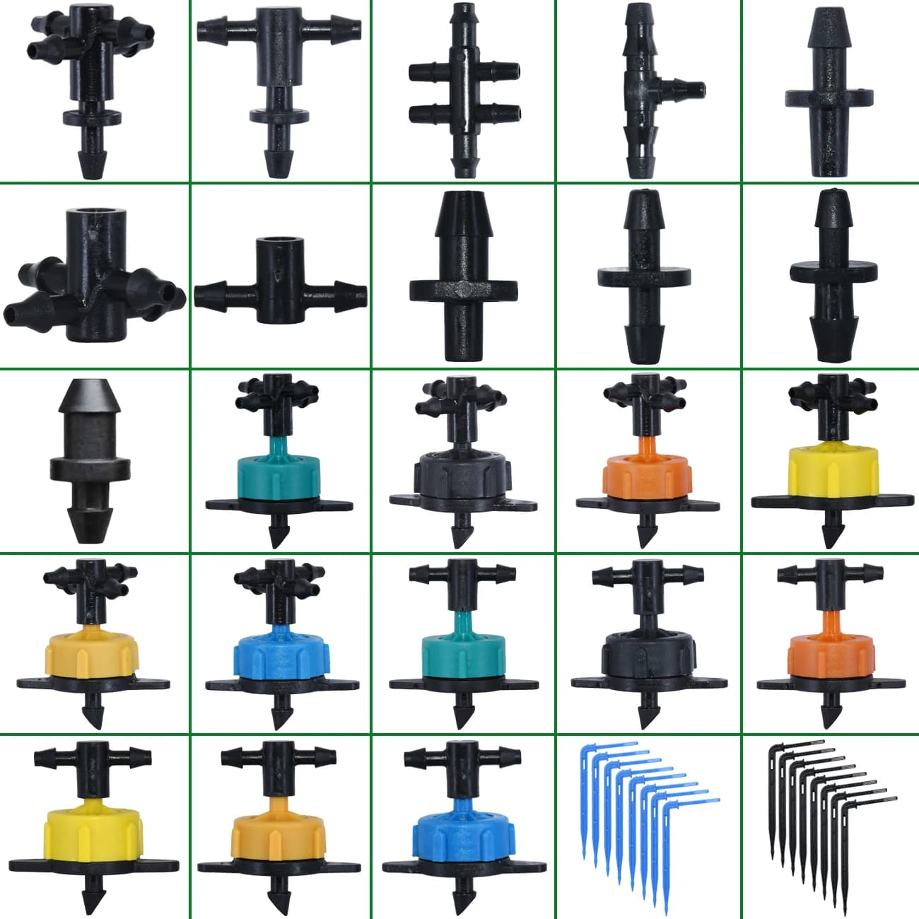 Garden Drop irrigation hose KESLA 1/8" water hose connector 4 ways 4/7mm to 3/5mm flexible tube arrow curve drip emitter