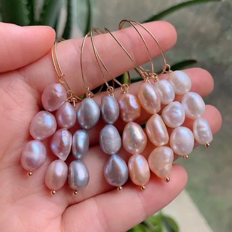 Eleganti orecchini pendenti con perle d'acqua dolce naturali per orecchini da donna con nappine lunghe pepite irregolari orecchini con perle barocche in pietra