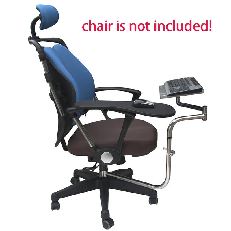 OK010 Morsetto per albero della sedia a movimento completo Supporto per tastiera + Morsetto per braccio della sedia Supporto per gomito Supporto per polso Tappetino per mouse Bracciolo per ufficio e gioco