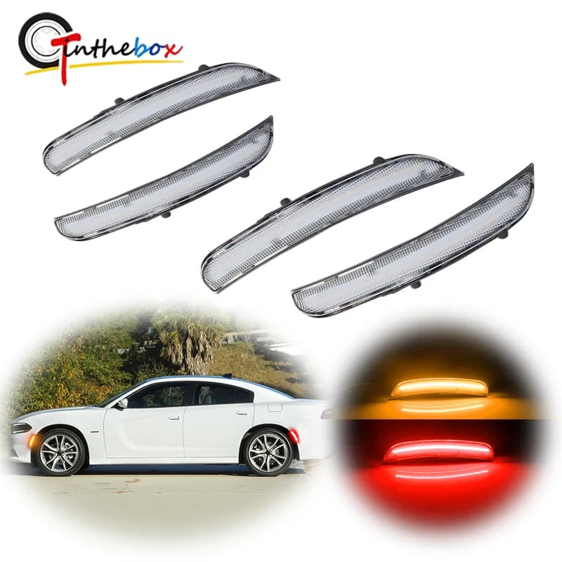 Paraurti anteriore posteriore per auto luce di posizione laterale a LED bianca per Dodge Charger 2015 2016 2017 2018 2019 2020 2021 2022 accessori affumicato