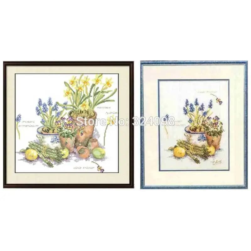 Potted plant Patterns Counted Cross Stitch 11CT 14CT 18CT DIY wholesale Chinese Cross Stitch Kits Embroidery Needlework Set