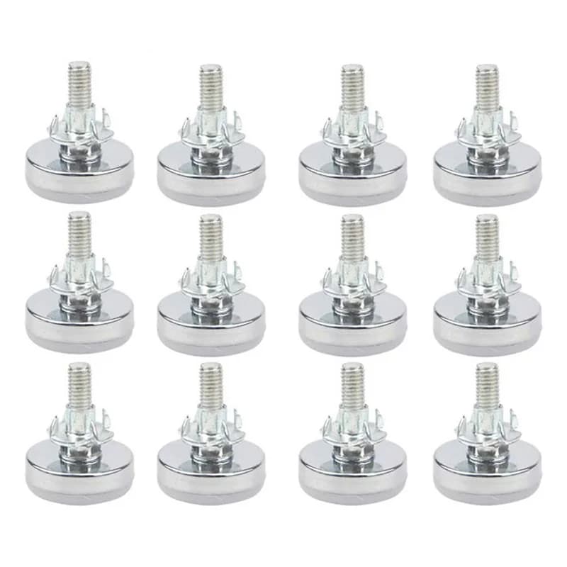 12 paia di livellatori per mobili M8x33mm piedino di livellamento da tavolo regolabile con dadi a T (12 viti per gambe per mobili e 12 dadi a T)