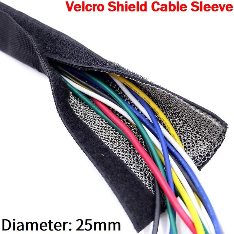 Guaina per cavo schermata 25mm con nastro isolante in Velcro guaina in Nylon guaina anti-interferenza elettromagnetica avvolgimento del filo