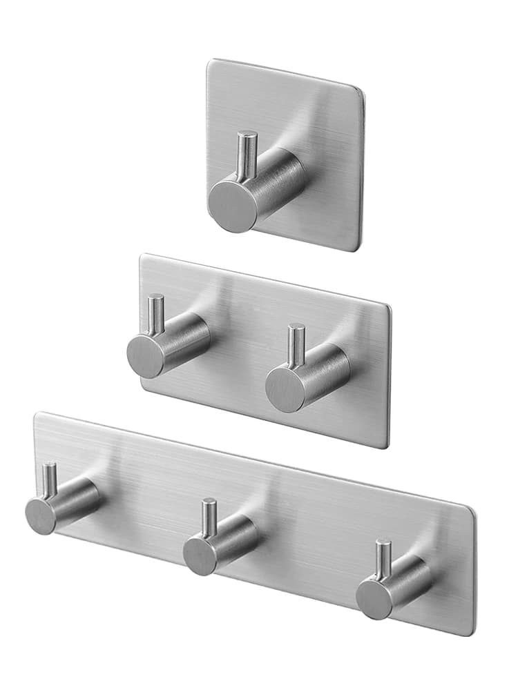 3M Autoadesivo Della Parete del Portello Posteriore Ganci Heavy Duty In Acciaio Inox Vestiti Gancio Bagno Cucina Asciugamano Antiruggine Ganci