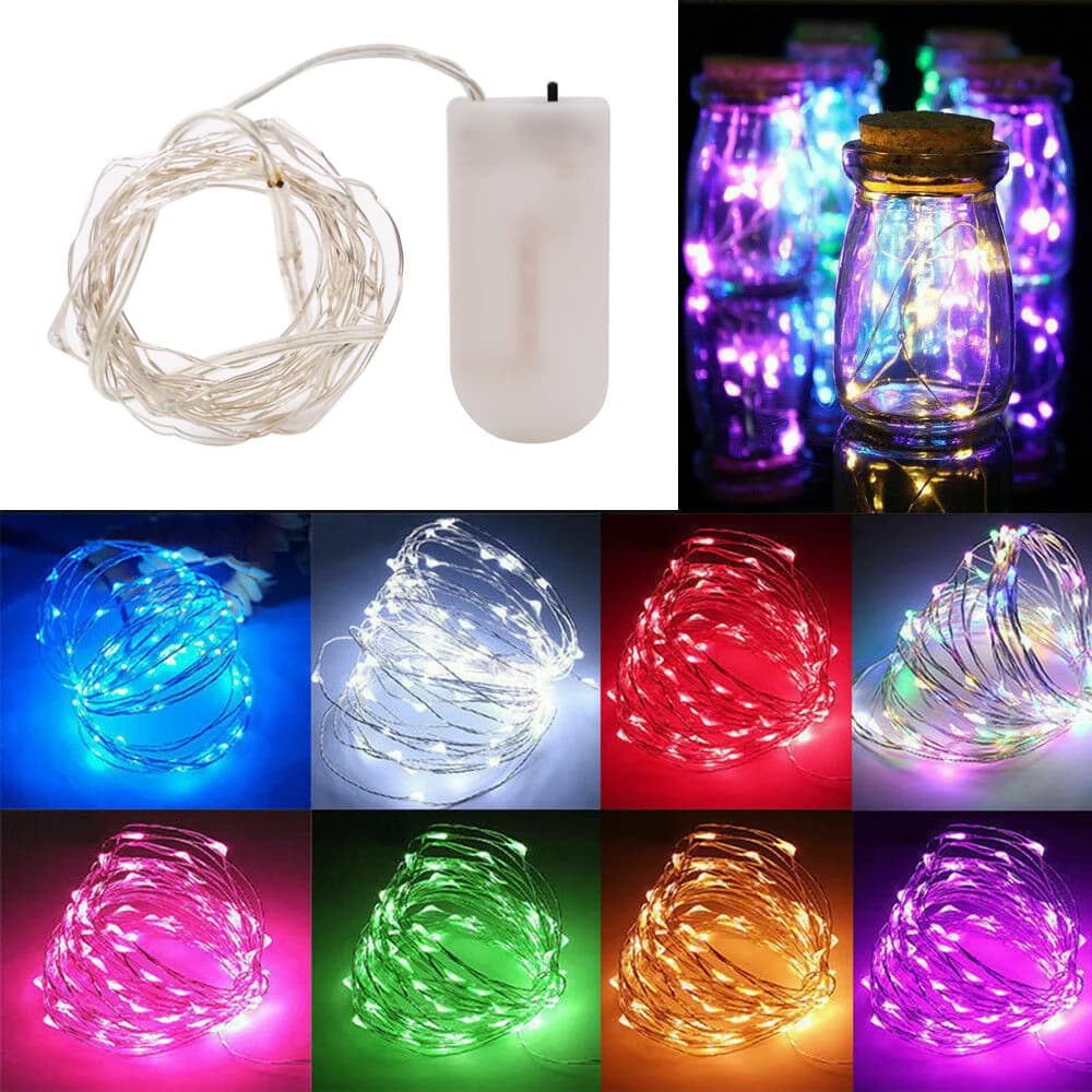 20 40 LED Filo di rame Lucine a batteria Luci a stringa LED Festa Matrimonio Decorazione natalizia per interni Luci ghirlanda