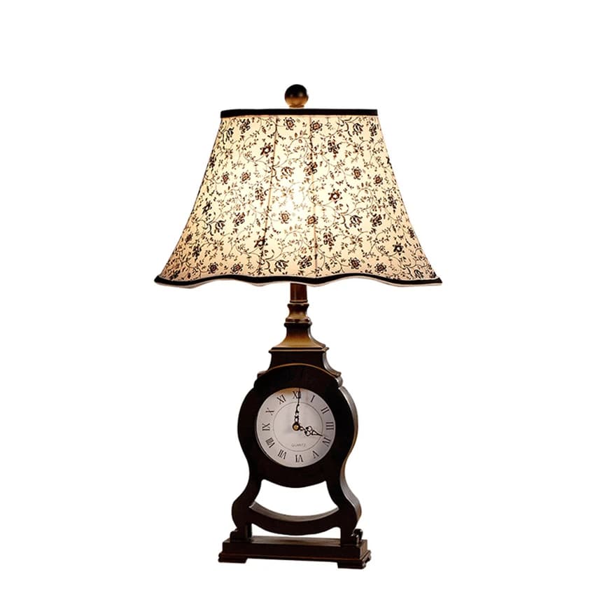 Lampade da tavolo con orologio romano country americano per lampada da comodino camera da letto Lampada da studio classica per soggiorno Lampade da tavolo per la casa