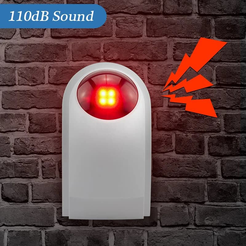 KERUI J008 110dB Sensore di luce stroboscopica per sirena lampeggiante wireless per interni ed esterni per sistema di sicurezza di allarme di guadaglia domestica