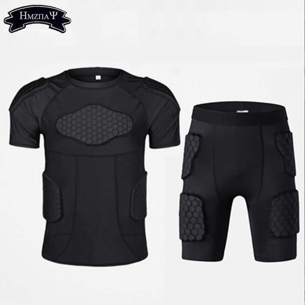 Pantaloni di Sport degli uomini A Nido D'ape Anti-Collisione Pad Compressione Anti-Collisione Vestito di Pallacanestro di Calcio di Calcio Tuta di Protezione di Sicurezza
