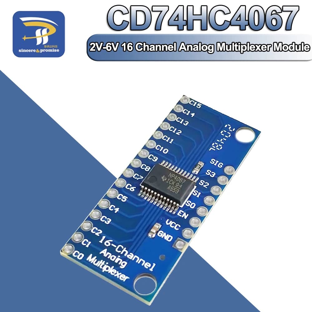 CD74HC4067 CMOS 2V-6V 16 channel analog multiplexer / Digital ADC module for Arduino 74HC4067 microcontroller board