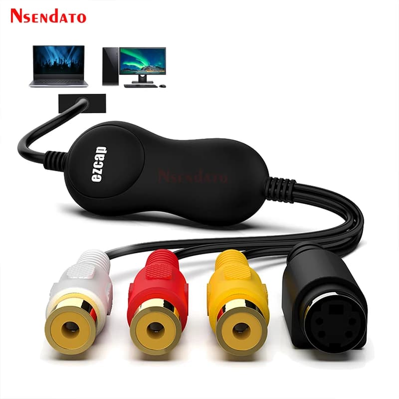 EZCAP 159 USB 2.0 Scheda di acquisizione audio video, convertitore da video analogico a digitale, per videocamere VHS, compatibile con Windows 10 e MAC OS