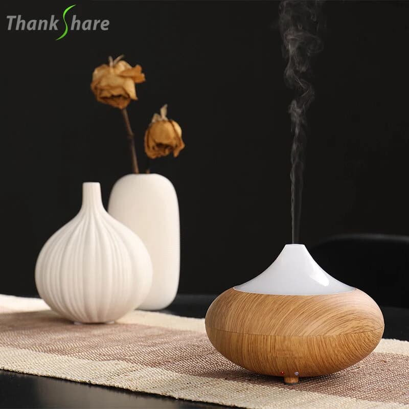 Umidificatore d'aria da 120ml in legno, diffusore di oli essenziali con 7 colori LED, diffusore di aromi per la casa