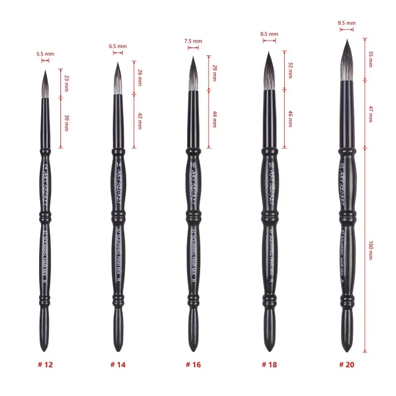 Artsecret High Grade 87R 87F 87DS Squirrel Watercolor Brushes Bamboo Handle Art Supplies Acrylic Paints Stationery For Drawing