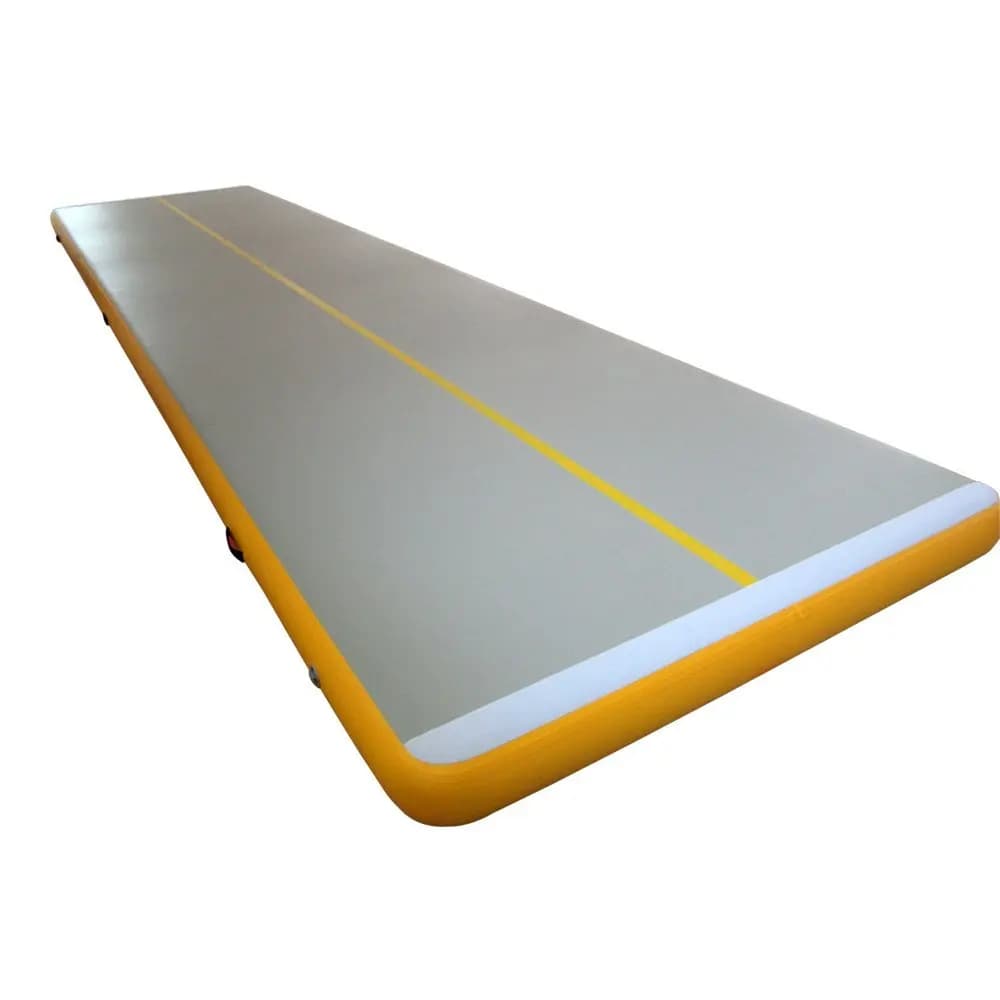 HIBADOU Inflatable Gymnastics Air Tumbling Practice Pista Floor 4x1x0.1m Exercise Mat with Outdoor Yoga Training Pump