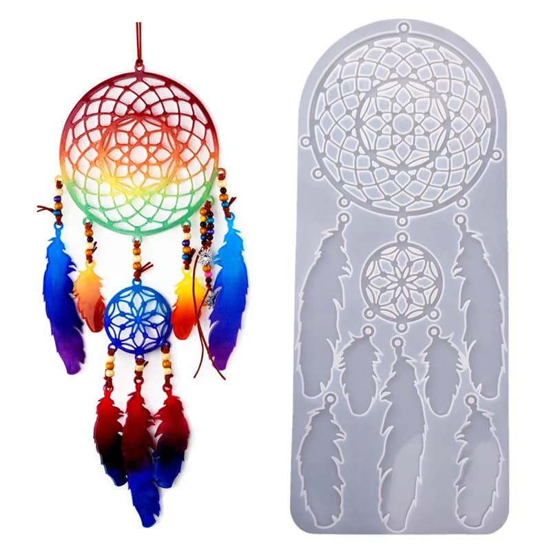 Dream Catcher Mold Silicone Mould for DIY Craft Key chain Pendants Epoxy Resin mold Casting Mold Jewelry Making Silicone Molds