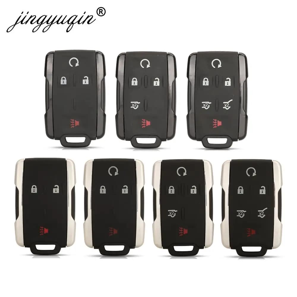 Jingyuqin 3/4/5/6BTN Keyless Entry Case per GMC Yukon XL Chevrolet Tahoe Suburban Sierra Silverado Chiave A Distanza FOB Borsette Custodia
