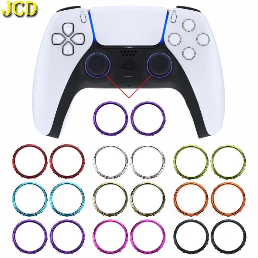 JCD 2 pezzi di accessori di ricambio Anelli di accento per levetta cromata per controller Sony Playstation 5 DualSense 5 PS5