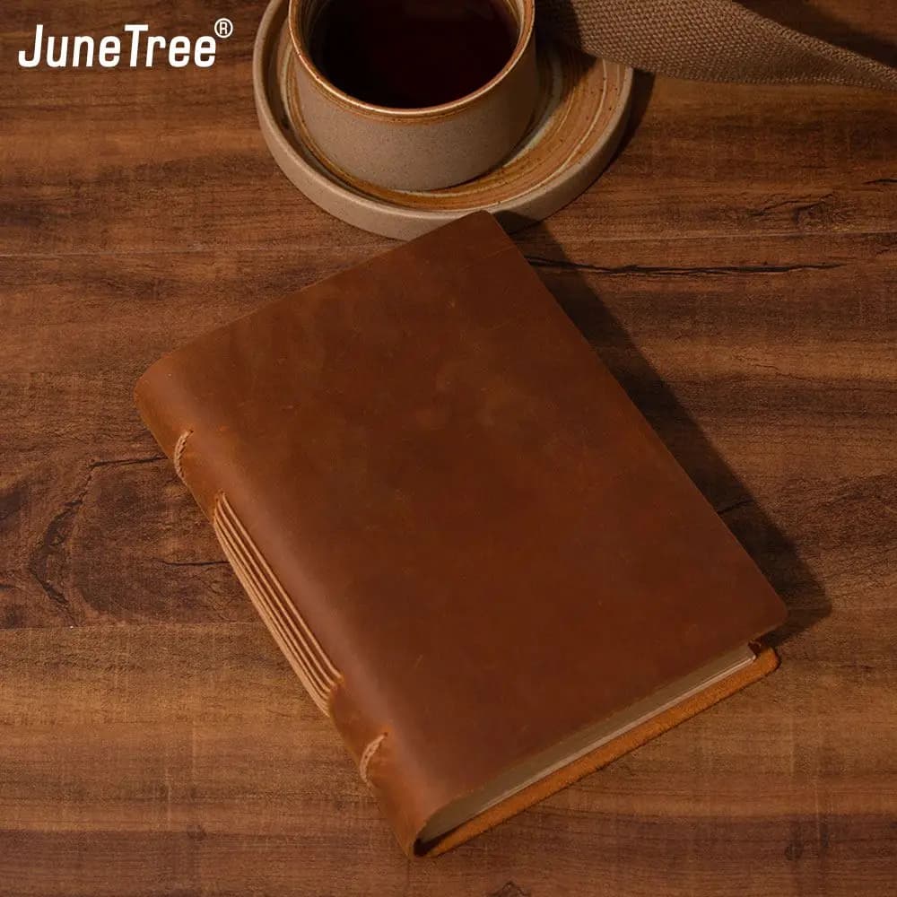 100% Genuine Leather Retro Handmade Notebook Sketch vintage Leather Notepad Eco Paper Creative Notebook thick Book Memo