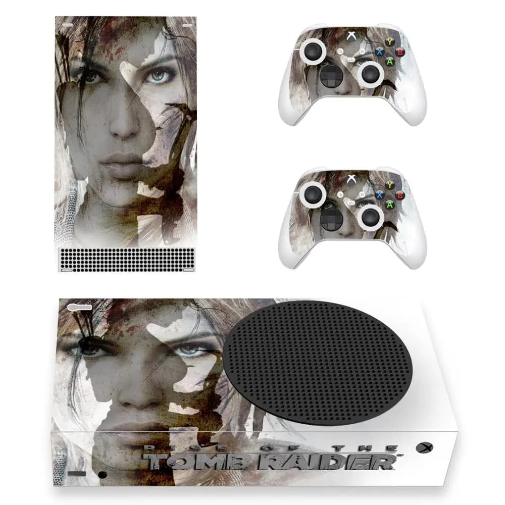 Tomb Raider Skin Sticker decalcomania Cover per Xbox Series S Console e 2 controller Xbox Series Slim Skin Sticker Vinyl