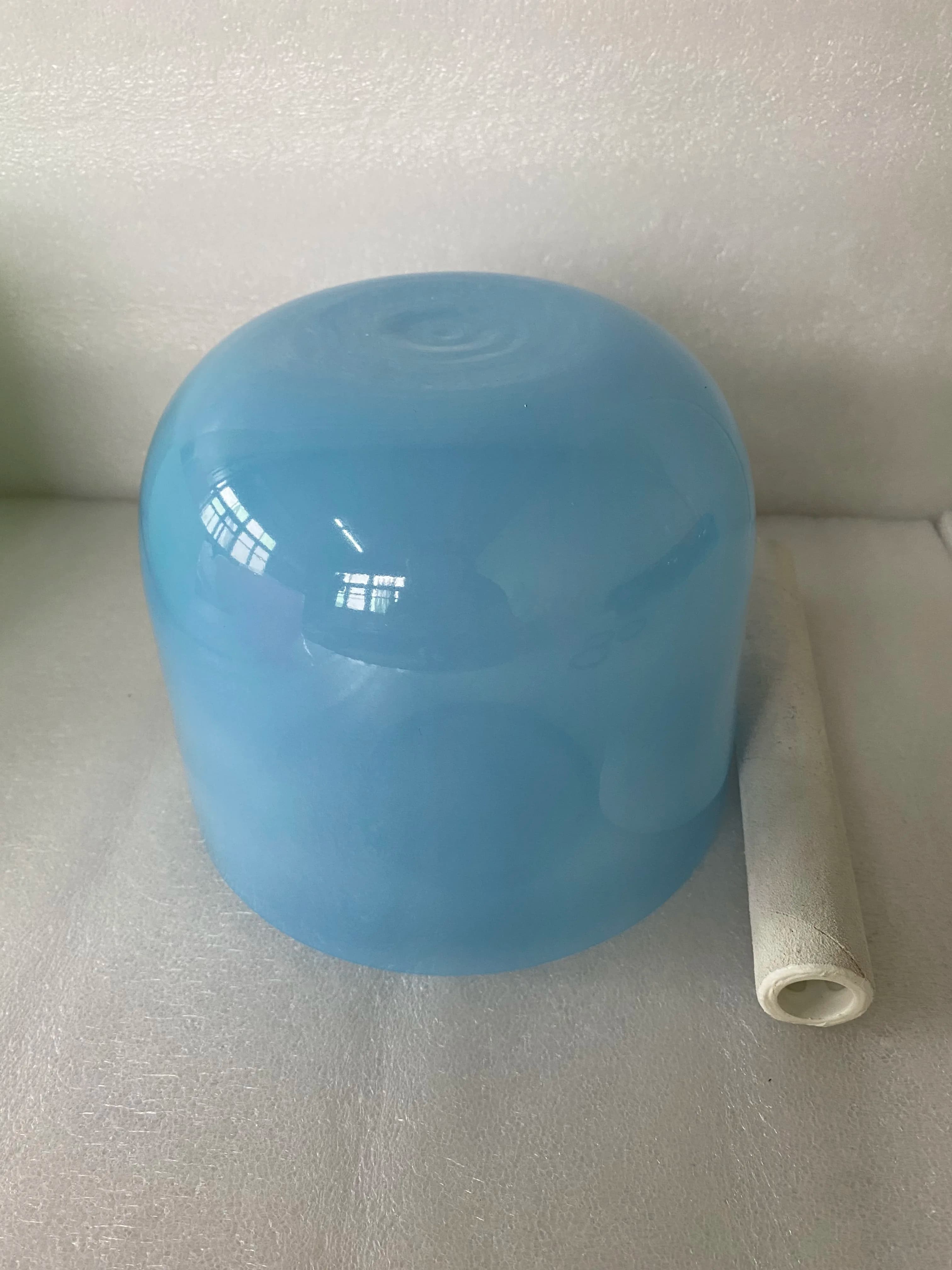 Crystal singing bowl pastel blue(or other color) color 2nd octave G note Throat chakra or G# Note Thyroid chakra 432Hz deep tone