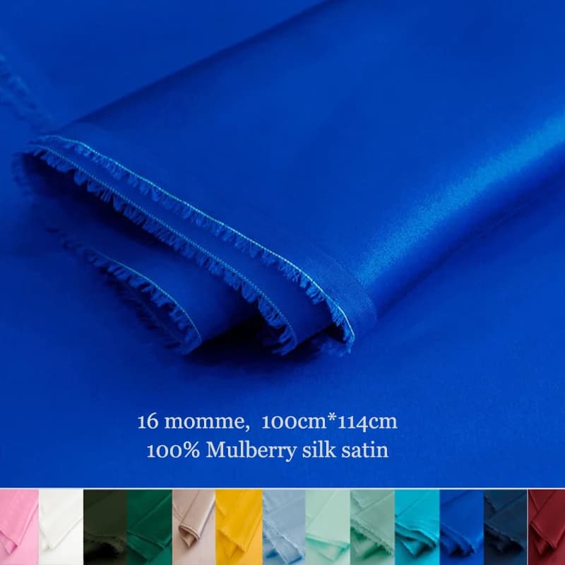 100 cm * 114 cm 100% seta naturale Charmeuse tessuto 16 momme raso di seta pura materiale per pigiama abito
