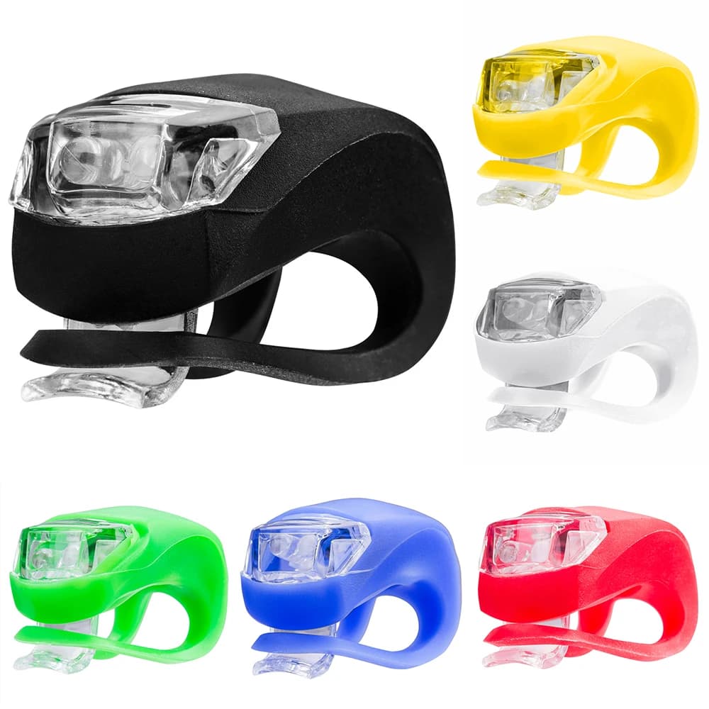 Luce anteriore per bicicletta a LED testa anteriore ruota posteriore luce per bici Silicone impermeabile MTB ciclismo fanale posteriore luci di avvertimento lampada per bici