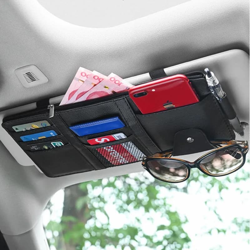 Visiera parasole per auto Bill Pen Porta biglietti da visita CD DVD Organizer Scatola di immagazzinaggio Occhiali da sole Clip Stivaggio Riordino Accessori auto