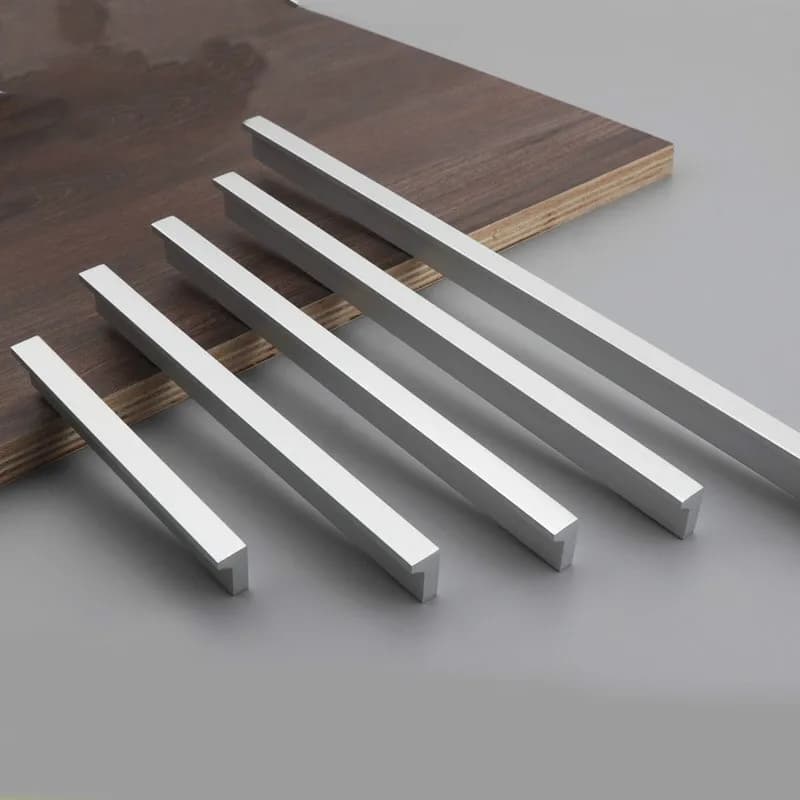 JD maniglie per cassetti in argento lega di alluminio semplice lungo armadio americano armadio tira armadio maniglia Hardware 206
