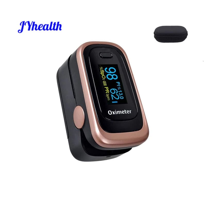 JYHealth Medical Finger Pulse Fingertip Oled Portable Oximeter SPO2 PR 8 Hours Sleep Monitor Blood Oxygen Oximeter De Dee Case