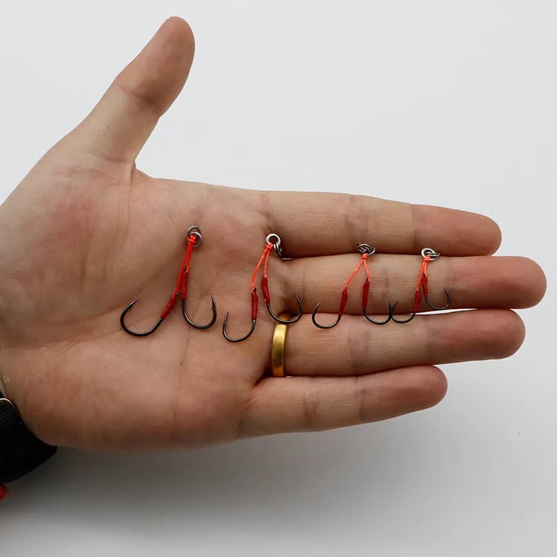 10pcs JK SZ10 amo da pesca leggero 6 8 11 13 dimensioni anello solido di acqua salata spinato singolo amo da pesca Jigging lento