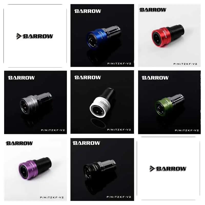 Barrow Fast-Fit Butted Fitting Water Cooling System Waterstop Female to Male 7-Color PC Heatsink Cooler Accessory TZKMF-V2