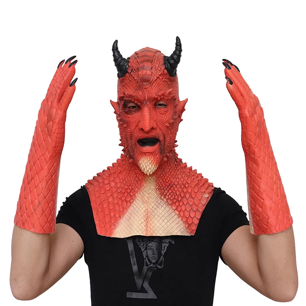 Diablo Cosplay Mask Halloween Game Boss King Of Lies Belial Berry Air Demon Latex Mask copricapo guanti accessorio